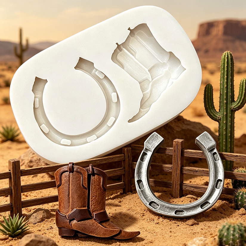 Horseshoe Game Set - Cowboy Boots Horseshoe Silicone Sugarcraft Mold