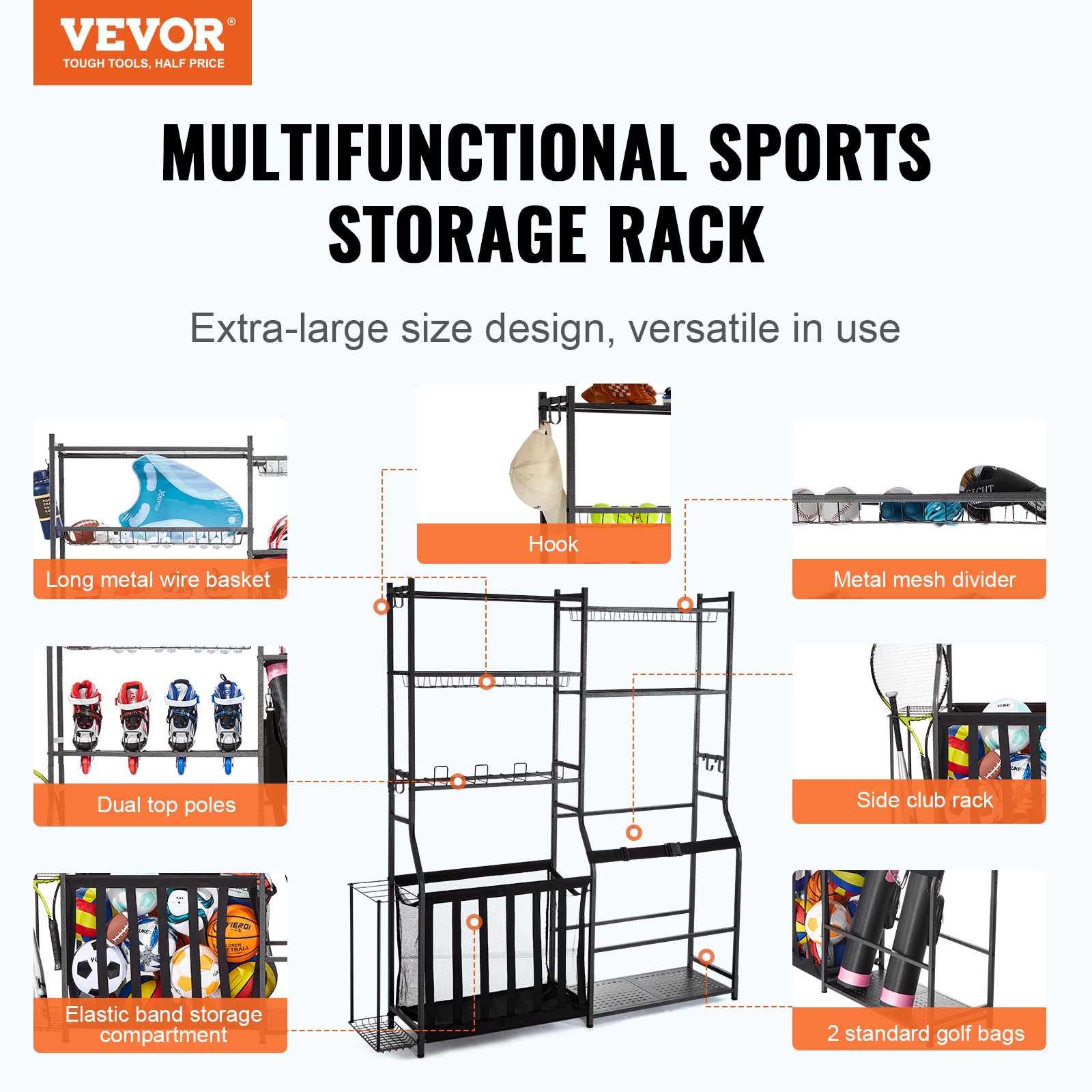 Golf Storage Garage Organizer, - Sports Equipment Rack avis et prix