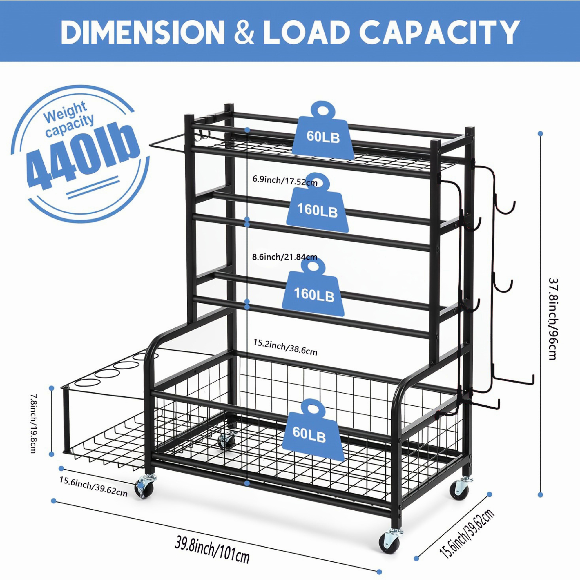 Blacksmith 4 Tier Storage Rack - Sports Equipment United avis et prix